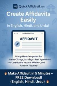 Make Affidavit Online - 12 + Types in Hindi, English, Urdu